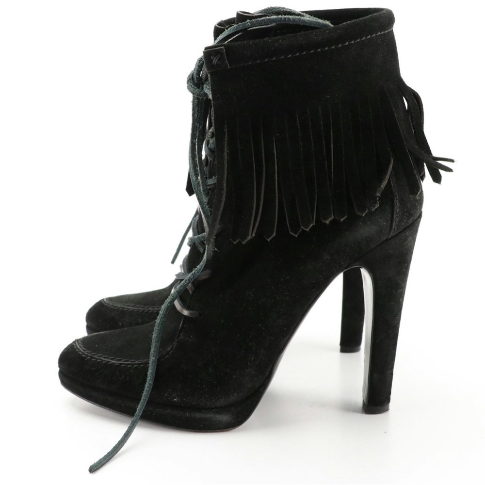 Giuseppe Zanotti VERO CUOIO - Black Suede Fringe Bootie